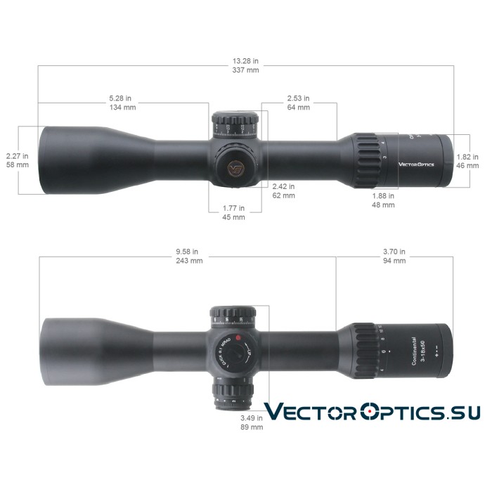 Оптический прицел Vector Optics Continental 34mm X6 3-18x50 FFP Zero Stop кольца 34 мм