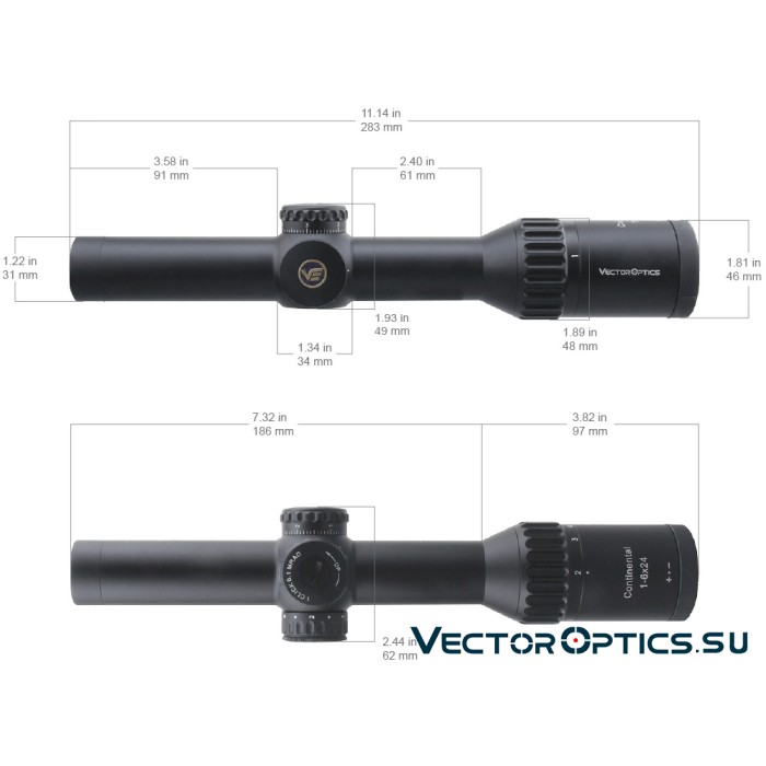 Оптический прицел Vector Optics Continental Tactical X6 1-6x24 SFP кольца 30 мм