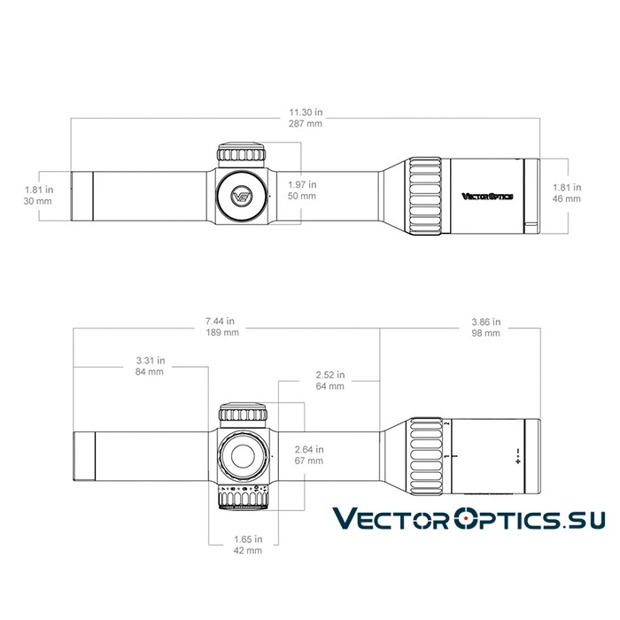 Оптический прицел Vector Optics Continental X8 Hunting ED 1-8x24, G4 Fiber