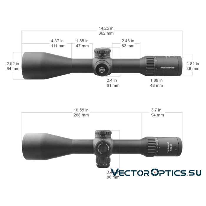 Оптический прицел Vector Optics Continental 34mm X6 4-24x56 FFP Zero Stop кольца 34 мм