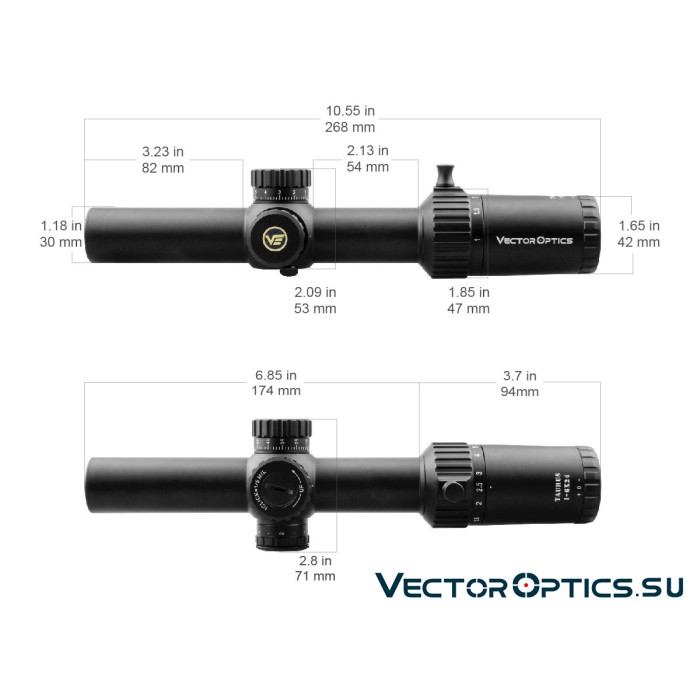 Оптический прицел Vector Optics Taurus 1-6x24 FFP кольца 30 мм