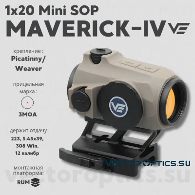 Коллиматорный прицел Vector Optics Maverick-IV 1x20 Mini SOP (SCRD-61)