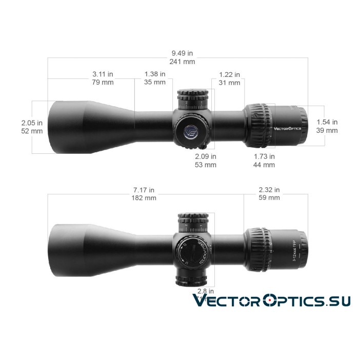 Оптический прицел Vector Optics Veyron 3-12x44 FFP кольца 30мм (для пневматики)