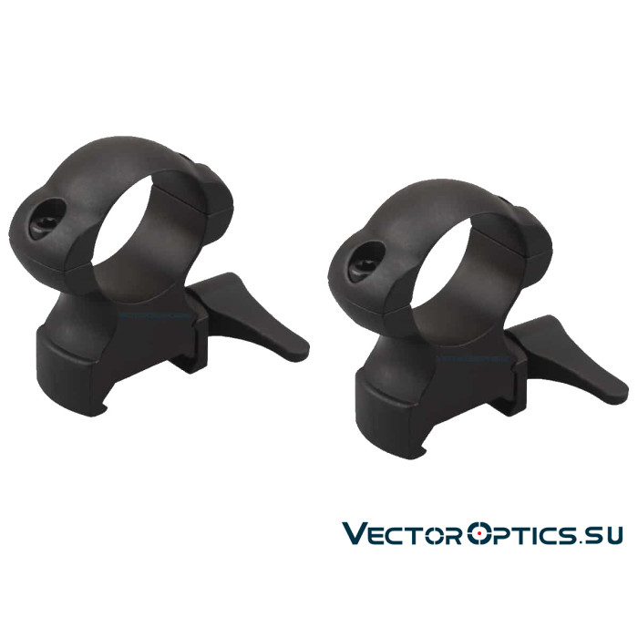Кольца Vector Optics 25,4мм быстросъёмные на Picatinny/Weaver, стальные, высокие BH=27мм (SCSR-03)