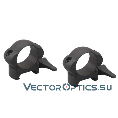 Кольца Vector Optics 25,4мм быстросъёмные на Picatinny/Weaver, стальные, низкие BH=17мм (SCSR-01)