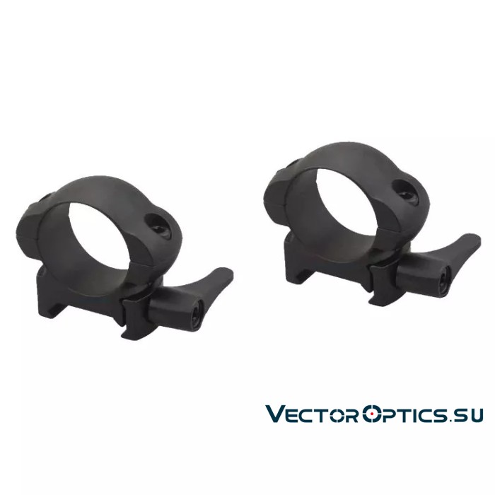 Кольца Vector Optics 25,4мм быстросъёмные на Picatinny/Weaver, стальные, низкие BH=17мм (SCSR-01)