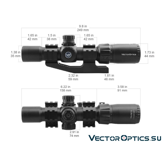 Оптический прицел Vector Optics Mustang 1-4x30 SFP кольца 30мм