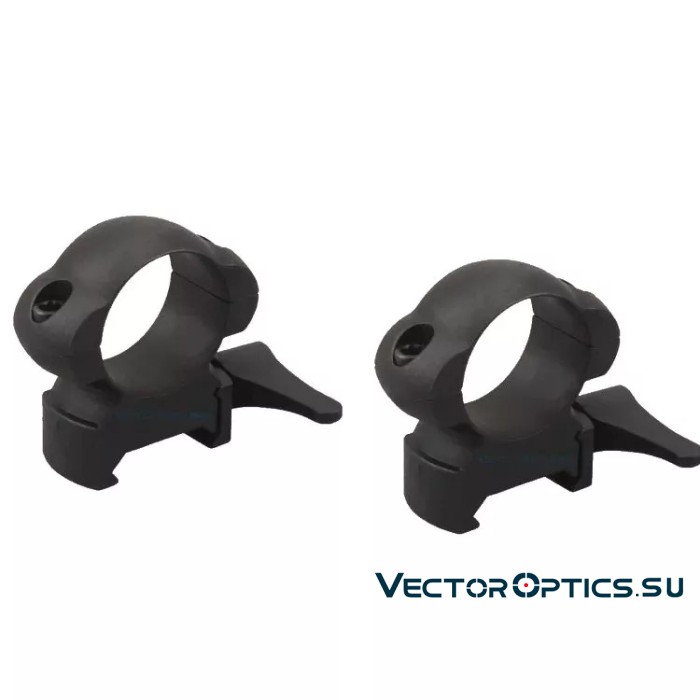 Кольца Vector Optics 25,4мм быстросъёмные на Picatinny/Weaver, стальные, средние BH=21мм (SCSR-02)
