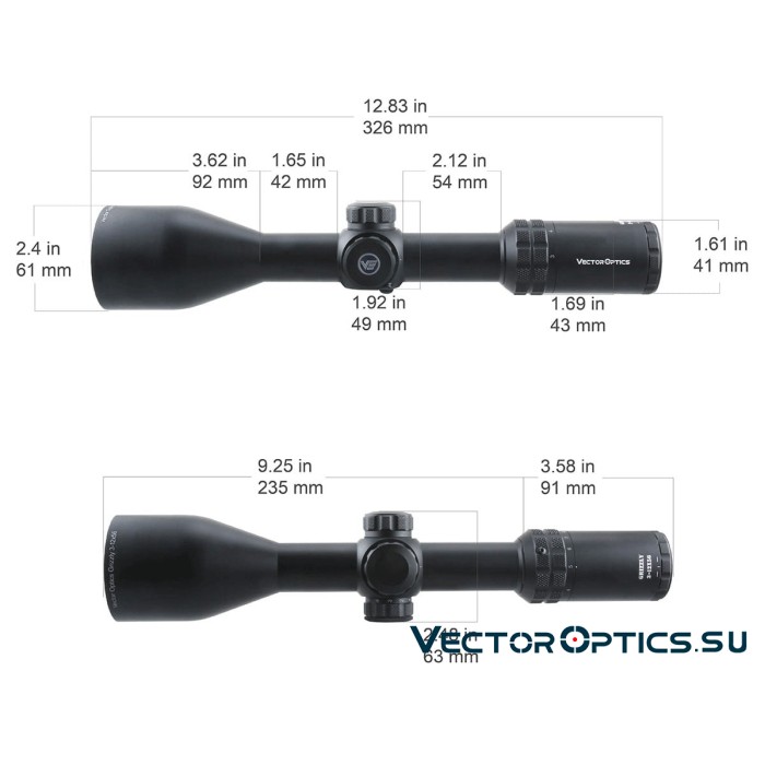 Оптический прицел Vector Optics Grizzly 3-12x56 SFP кольца 30мм