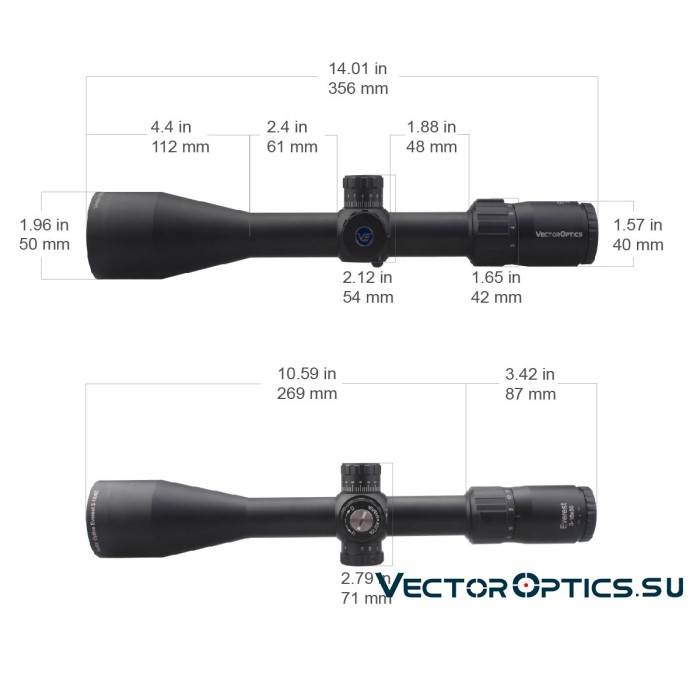 Оптический прицел Vector Optics Everest 3-18x50 SFP GenII кольца 30мм