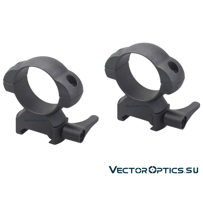 Кольца Vector Optics 30мм быстросъёмные на Picatinny/Weaver, стальные, высокие BH=27 (SCSR-06)