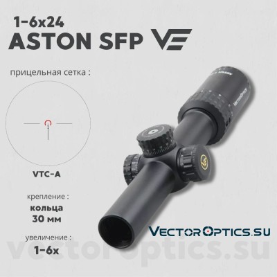 Оптический прицел Vector Optics Aston 1-6x24 SFP кольца 30мм