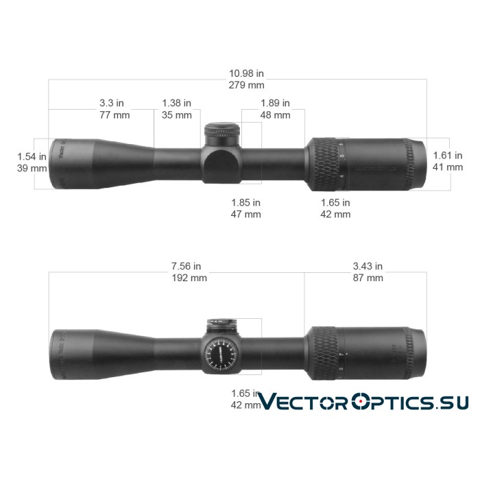 Оптический прицел Vector Optics Matiz 2-7x32 MOA SFP кольца 25,4мм