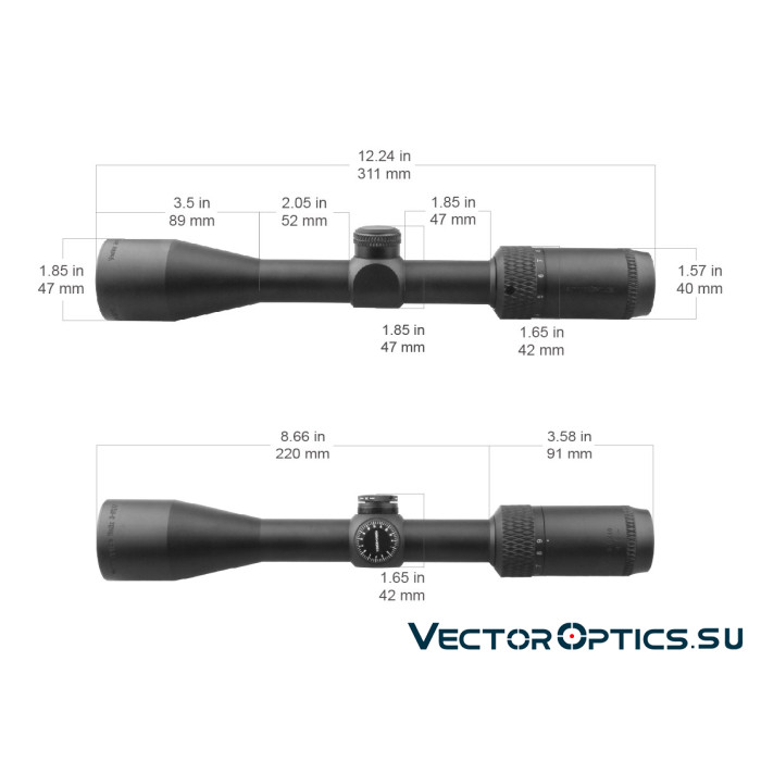 Оптический прицел Vector Optics Matiz 3-9x40 MOA SFP кольца 25,4мм