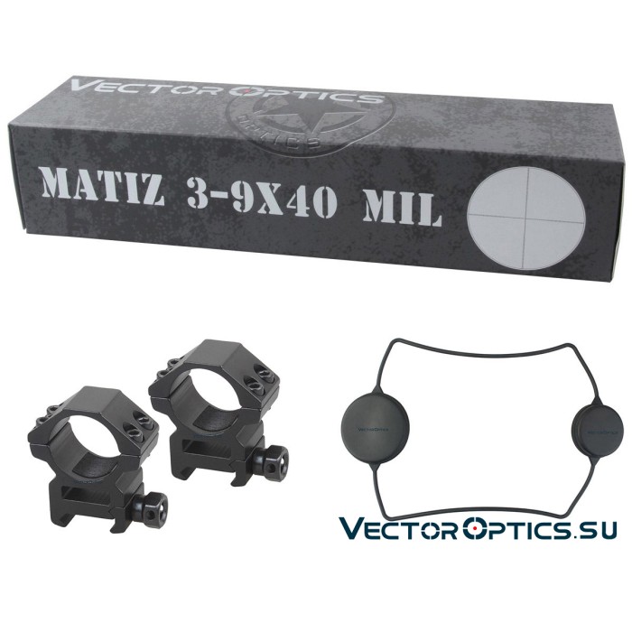 Оптический прицел Vector Optics Matiz 3-9x40 MIL SFP кольца 25,4мм