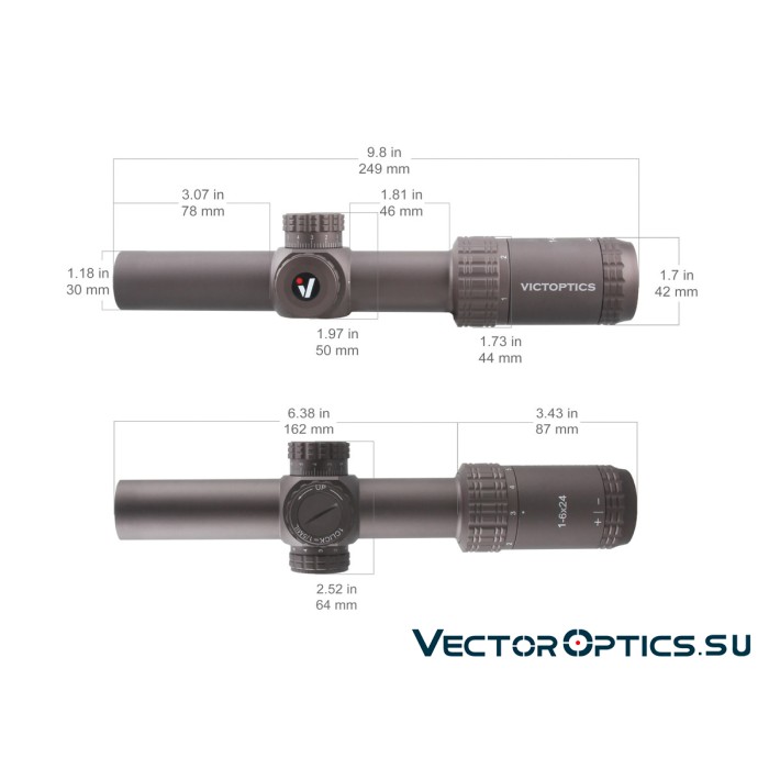 Оптический прицел Vector Optics VictOptics S6 1-6x24 SFP FDE кольца 30мм