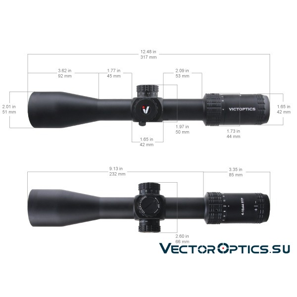 Оптический прицел Vector Optics VictOptics S4 4-16x44 SFP кольца 30мм
