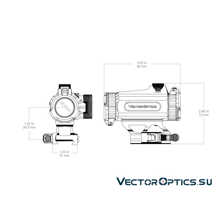 Коллиматорный прицел Vector Optics MAVERICK-II 1x25 GENII (SCRD-72)