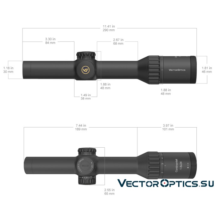 Оптический прицел Vector Optics Continental x8 1-8x24i SFP ED Fiber LPVO 30мм 