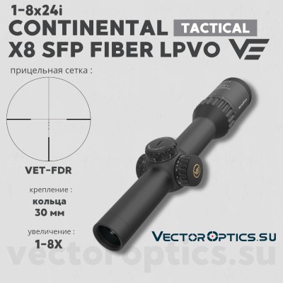 Оптический прицел Vector Optics Continental x8 1-8x24i SFP ED Fiber LPVO 30мм 