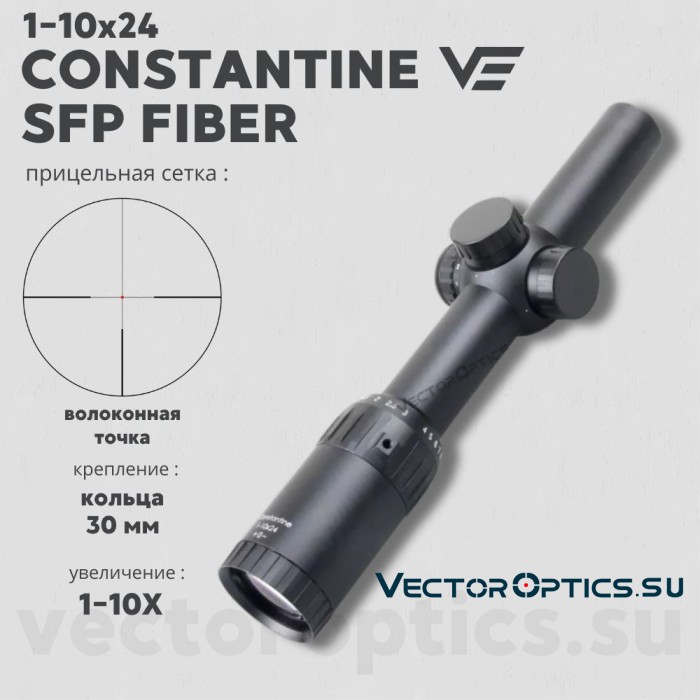 Оптический прицел Vector Optics Constantine 1-10x24 SFP Fiber кольца 30мм