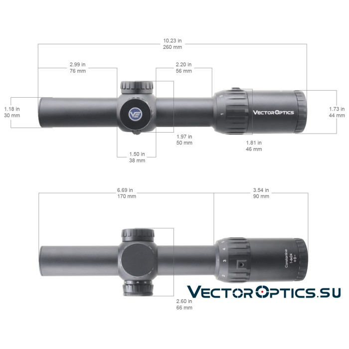 Оптический прицел Vector Optics Constantine 1-6x24 SFP кольца 30мм