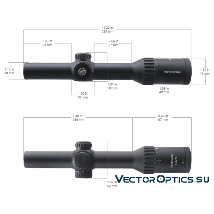 Оптический прицел Vector Optics Continental Hunting X8 1-8x24 SFP ED кольца 30мм