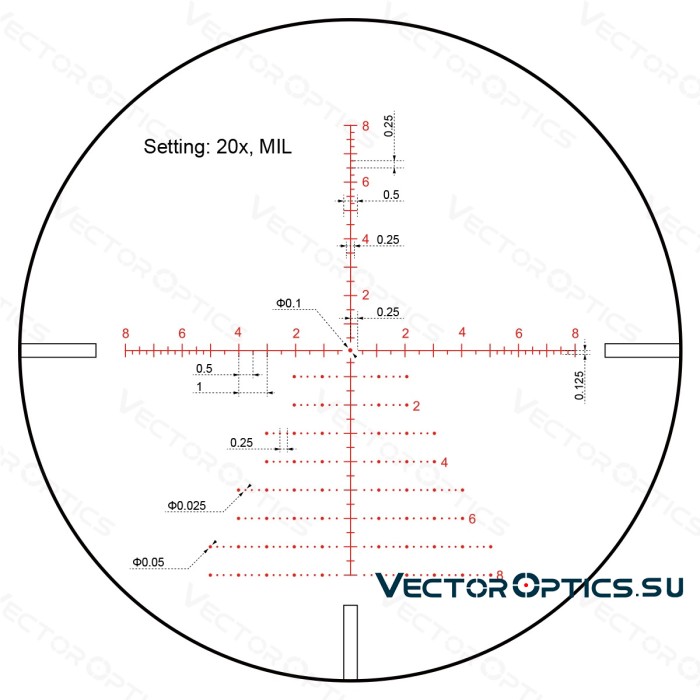 Оптический прицел Vector Optics Continental Tactical X8 4-32x56 SFP ED Zero Stop кольца 30мм