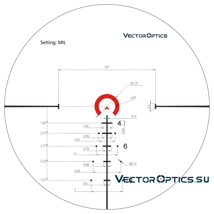 Оптический прицел Vector Optics Continental 34mm X6 1-6x28 FFP Zero Stop кольца 34мм