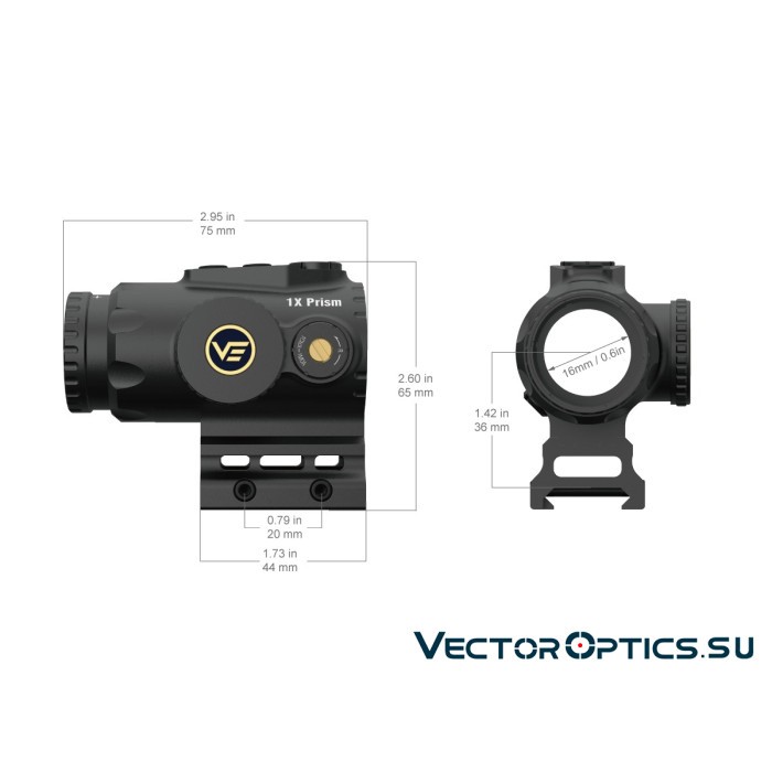 Призматический прицел Vector Optics Paragon 1x16 Micro Prism (SCPS-M01)
