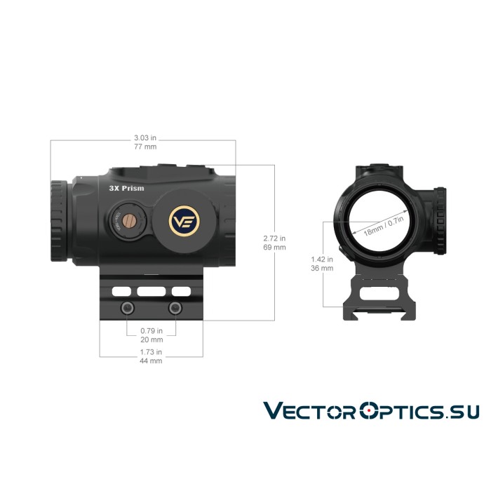Призматический прицел Vector Optics Paragon 3x18 Micro Prism (SCPS-M03)