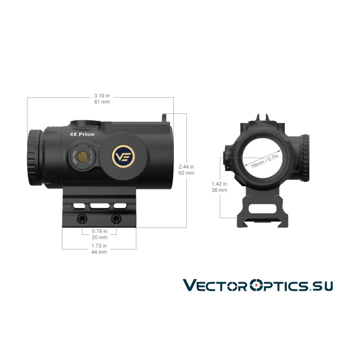 Призматический прицел Vector Optics Paragon 4x24 Micro Prism (SCPS-M04)