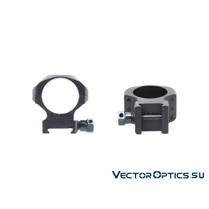Кольца Vector Optics X-Accu 30мм BH=26мм Низкие на Picatinny/Weaver (XASR-3001)
