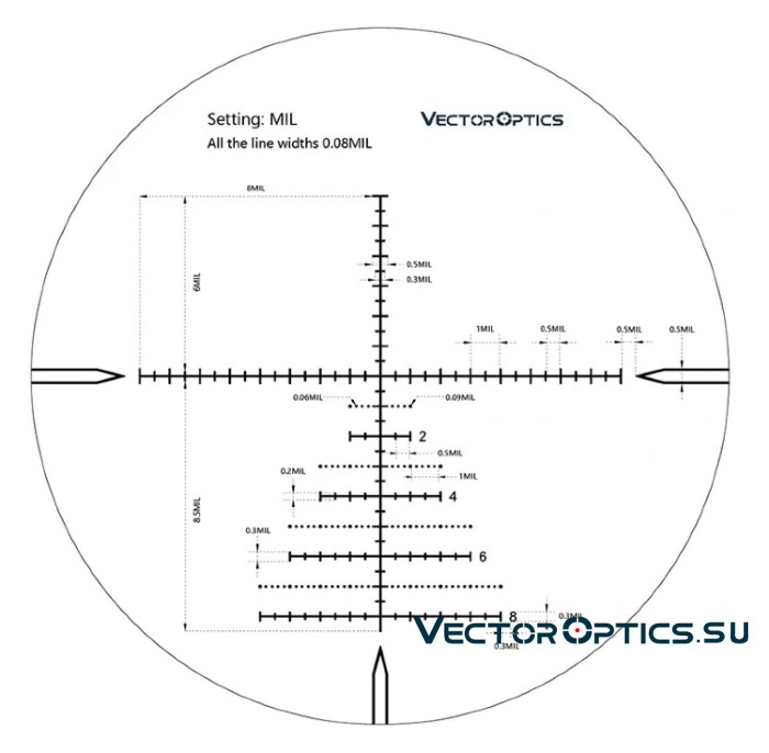 Оптический прицел Vector Optics Marksman 6-24x50 FFP кольца 30 мм