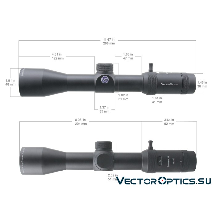 Оптический прицел Vector Optics Forester Jr. 3-9x40 кольца 30мм