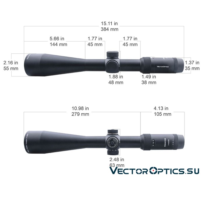 Оптический прицел Vector Optics Forester 3-15x50 SFP кольца 30мм