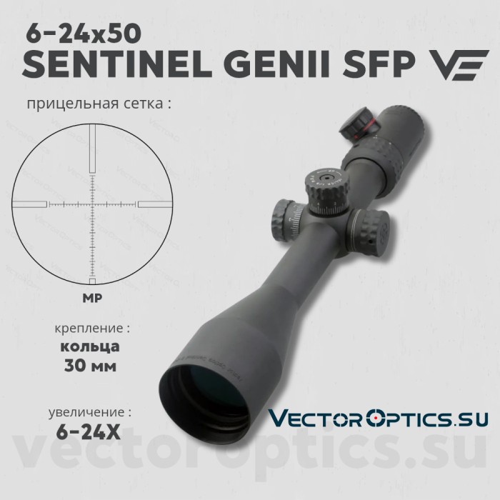 Оптический прицел Vector Optics Sentinel 6-24x50 GenII SFP кольца 30мм