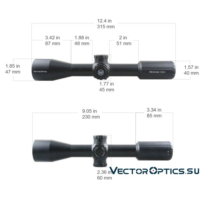 Оптический прицел Vector Optics Marksman 10x44 SFP кольца 30мм