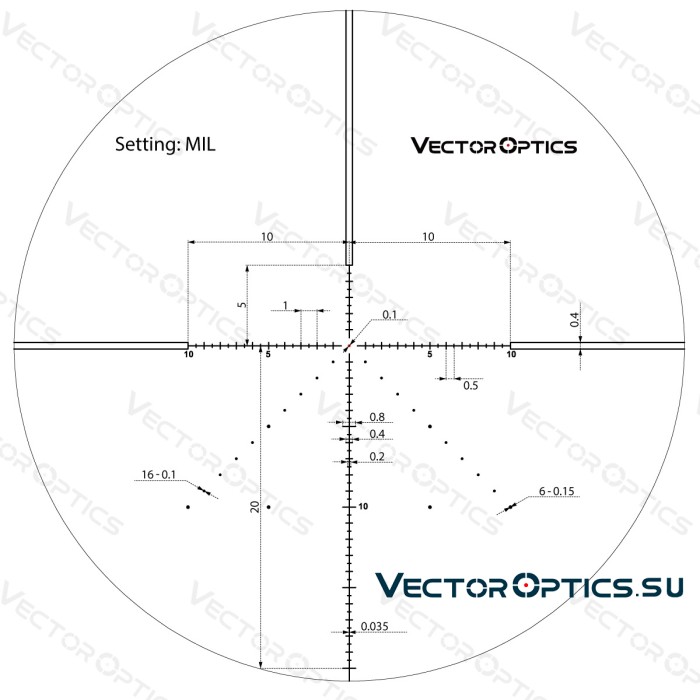 Оптический прицел Vector Optics Veyron 6-24x44 IR FFP кольца 30мм (для пневматики)