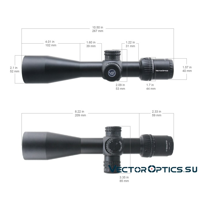Оптический прицел Vector Optics Veyron 4-16x44 IR FFP кольца 30мм (для пневматики)