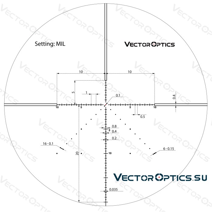 Оптический прицел Vector Optics Veyron 4-16x44 IR FFP кольца 30мм (для пневматики)