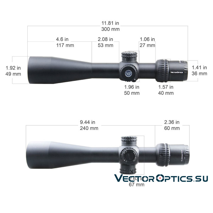 Оптический прицел Vector Optics Veyron 6-24x44 FFP кольца 30мм (для пневматики)