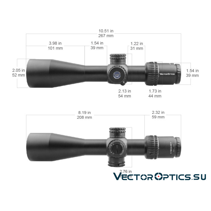 Оптический прицел Vector Optics Veyron 4-16x44 FFP кольца 30мм (для пневматики)
