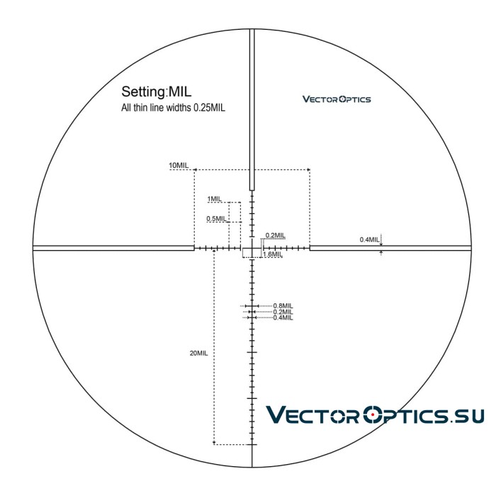 Оптический прицел Vector Optics Veyron 4-16x44 FFP кольца 30мм (для пневматики)