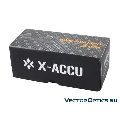 Кронштейн Vector Optics X-Accu 1.2" Medium Profile 30мм на Picatinny 20 MOA база 154мм, средний (h=17мм), 6 винтов, 230г (XASR-3011)