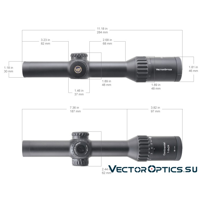 Оптический прицел Vector Optics Continental Tactical X8 1-8x24 SFP ED кольца 30мм