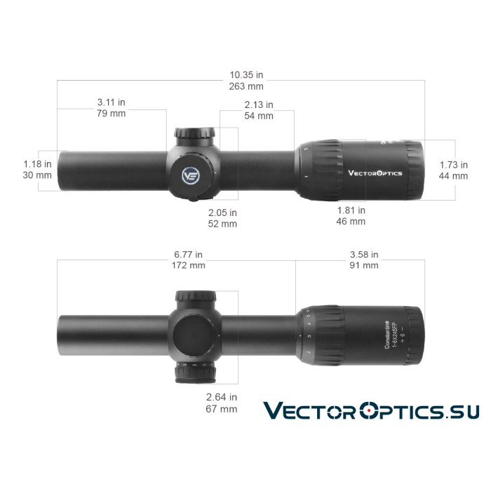 Оптический прицел Vector Optics Constantine 1-8x24 SFP кольца 30мм