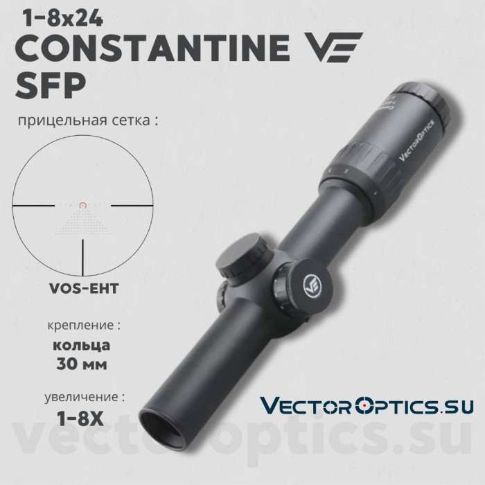 Оптический прицел Vector Optics Constantine 1-8x24 SFP кольца 30мм
