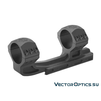Кронштейн Vector Optics X-Accu 1.6" High Profile 34мм на Picatinny с выносом, высокий (h=23мм), 6 винтов, чёрный, 212г (XASR-3014)