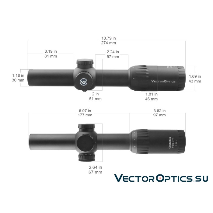 Оптический прицел Vector Optics Constantine 1-8x24 FFP кольца 30мм